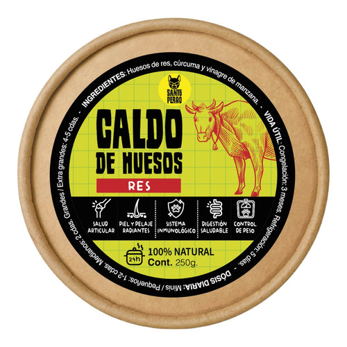 Caldo de huesos de res santo perro, alto en colágeno, aporte de vitaminas y minerales esenciales