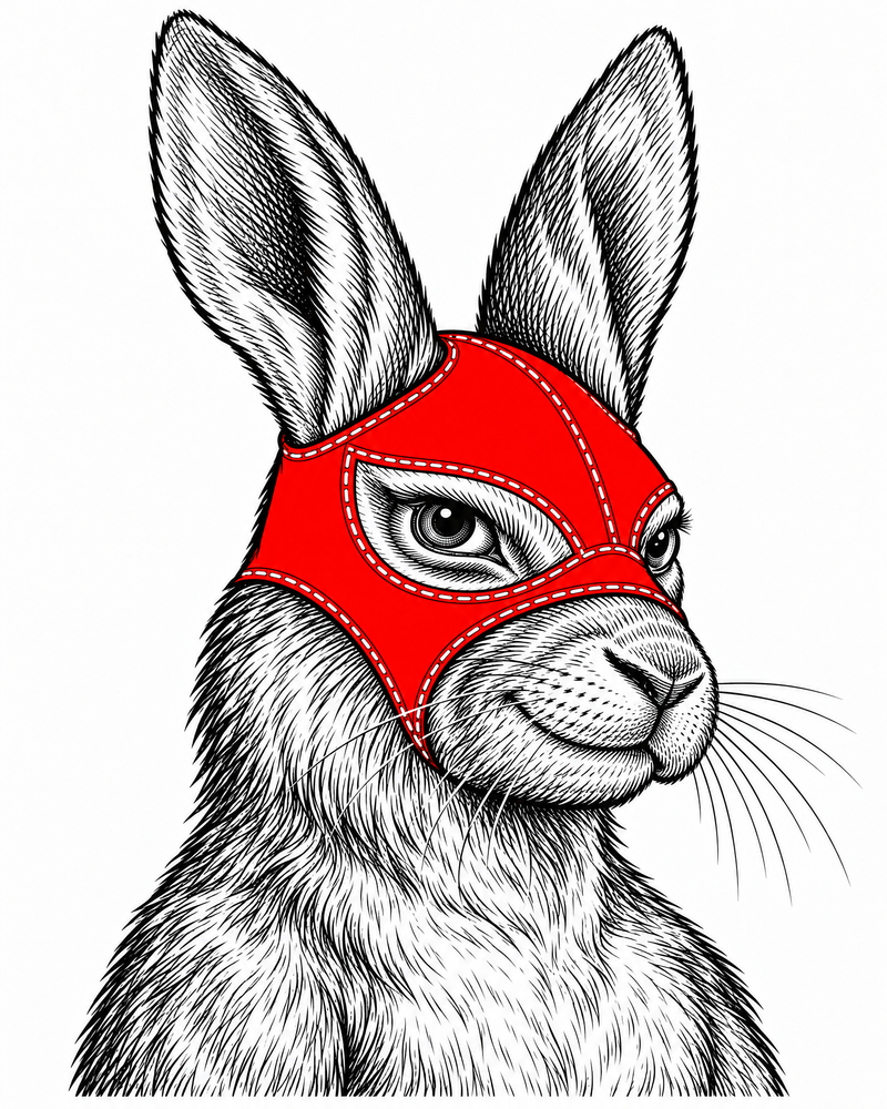 Conejo luchador con máscara, técnico