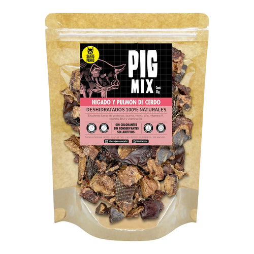 Pulmón y hígado de cerdo deshidratados para perros. Snack natural, hipoalergénico y rico en nutrientes. Producto Santo Perro.