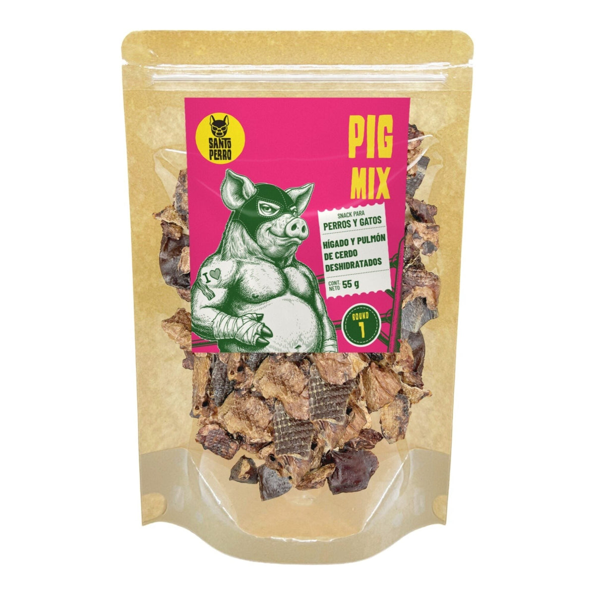 Pig Mix · Pulmón e hígado de cerdo deshidratados